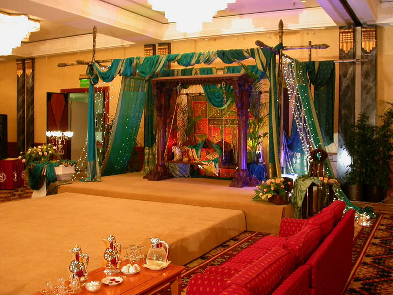peacock themed indian wedding stage